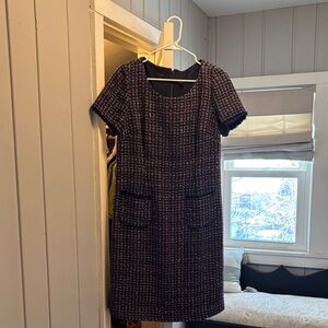 Talbots Blue and Red Tweed Dress